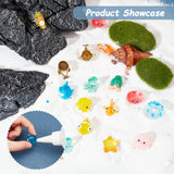 30Pcs 15 Style Resin Display Decoration, Cute Marine Animal Figurines, Mixed Color, 10.5~24x11.5~23.5x8.5~27.5mm, 2pcs/style