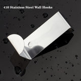 8Pcs 410 Stainless Steel Wall Hooks, Coat Towel Hooks, Wall Decorations Ornaments, Stainless Steel Color, 61x25x63mm