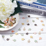 Light Gold Plated Alloy Enamel Pendants, Flower, Mixed Color, 15x12x1.5mm, Hole: 1.6mm, 6colors, 10colors, 60pcs/box