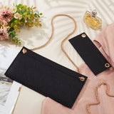 2Pcs Rectangle Wool Felt Bag Organizer Inserts, with 1Pc Iron Wheat Chain Bag Handles, for Bag Accessories, Black, Insert: 7~12.5x 17~24.9x0.3~0.4cm, Handles: 61x0.6x0.6cm