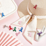 30Pcs 5 Colors Awareness Ribbon Enamel Pin, Platinum Alloy Brooch for Backpacks Clothes Jackets Hats, Mixed Color, 26x21x1.5mm, Pin: 1mm, 6pcs/color