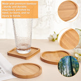 3Pcs 3 Style Wooden Mosaic Coaster Base Bottom Embryo, Flat Round & Heart & Square, DIY Mosaic Cup Mat Material Accessories, Sandy Brown, 90~100x90~100x9~10mm, Inner Diameter: 80~94mm, 1pc/style