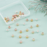 40Pcs 4 Colors Rack Plating Brass Beads, Silicone inside, Cadmium Free & Lead Free, Rondelle, Long-Lasting Plated, Mixed Color, 6x4.5mm, Hole: 1.2mm, 10pcs/color