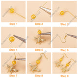 DIY Bee Dangle Earring Making Kit, Including Brass & Alloy Pendants & Link Connectors, Brass Earring Hooks, Glass Pearl Beads & Pendants, Golden, 138Pcs/box