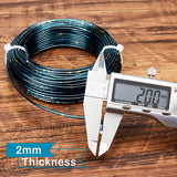 Round Aluminum Wire, for Jewelry Making, Marine Blue, 12 Gauge, 2mm, about 75.45 Feet(23m)/roll