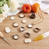 20 Sets Mini Wooden Embroidery Hoops, Crossing Stitch Display Frame, with Screws & Nuts & 1 Set Iron Ball Chain, for DIY Needlework Hanging Ornament Craft, Wheat, 4.5~500x4~24x1.5~6mm