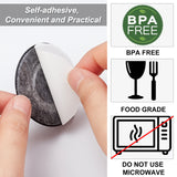 12Pcs Silicone Drink Coasters, Non-Slip Cup Mat, with Adhesive, Flat Round, Black, 50x2mm