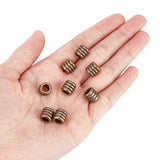 Brass European Beads, Large Hole Beads, Column, Antique Bronze, 8.5x8.5~9mm, Hole: 5.4mm, 10pcs/box