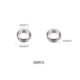 304 Stainless Steel Spacer Beads, Ring, Stainless Steel Color, 5x2mm, Hole: 3mm, 200pcs/box