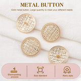 50Pcs Alloy Buttons, 1-Hole, Flat Round, Light Gold, 22x8mm, Hole: 2mm