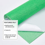 Polyester Felt Sticker, Self Adhesive Fabric, Rectangle, Green, 40x0.1cm, 2m/roll