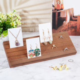 5-Slot Wood Slant Back Earring Display Stands, Earring Organizer Holder for Earring Studs, Card Storage, Coffee, Finish Product: 8x30x12cm