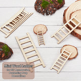 40Pcs 4 Style Unfinished Wooden Mini Ladders, for Dollhouse, BurlyWood, 60~150x19.5~49.5x2mm, 10pcs/style