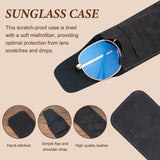 4Pcs 2 Colors PU Imitation Leather Slip-in Glasses Case, Multifunctional Storage Bag, for Eyeglass, Sun Glasses Protector, Rectangle, Mixed Color, 169x72x3mm, 2pcs/color