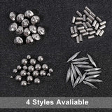 304 Stainless Steel with 201 Stainless Steel Polished Beads, No Hole/Undrilled, Mixed Shapes, Stainless Steel Color, 2~7x2~5mm, about 1pound/bag