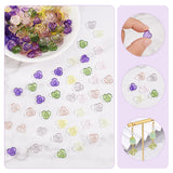 300Pcs 6 Colors Transparent Acrylic Beads, Flower, Mixed Color, 10x10x3mm, Hole: 1.4mm, 50pcs/color