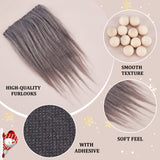 Artificial Wool Gnome Beard Costume Beard, Festive & Party Decoraions, with Wood Beads, Gray, 210~220x90x1.5mm, 15mm