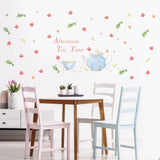 PVC Wall Stickers, Rectangle, for Home Living Room Bedroom Decoration, Flower Pattern, 400x1160mm