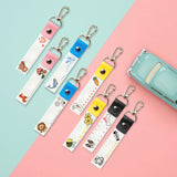 PU Leather & Cotton Name Marker Keychain, with Zinc Alloy Keychain, Mixed Shapes, 13x2cm