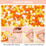 1800Pcs 3 Colors DIY Doll Craft, Polyester Pom Pom Ball, Round, Mixed Color, 9~10.5mm, 600pcs/color