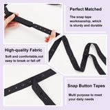 Snap Button Tape, Polyester Fasteners Trim Ribbon for DIY Sewing Crafts, with 1Pc Cardboard Display Card, Black, 3/4 inch(18mm)