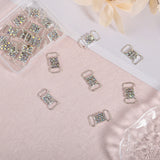 20Pcs Brass Rhinestone Buckles, Garment Accessories, Rectangle, Crystal AB, 21~21.5x12x3mm, Hole: 10x4mm