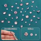 3 Style Cubic Zirconia Charms, Faceted, Flat Round Charm, Pearl Pink, 4~8x2~4.5mm, Hole: 0.7~1mm, 100pcs/box