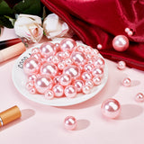 ABS Plastic Imitation Pearl Beads, No Hole, Pink, 10~30mm, 150pcs/set