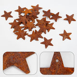Rust Iron Pendants, Star, Sienna, 25.4mm