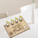 Wood Shot Glasses Tray, Wine Cup Holder, Rectangle, Bottle, 200x300x12.5mm