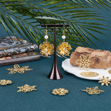 DIY Jewelry Making Finding Kit, Including 84Pcs 7 Styles Iron Beads Caps & Pendant & Filigree Joiners, Etched Metal Embellishments, Flower & Snowflake, Golden, 28~45x28.5~42x0.5~3mm, Hole: 1.5~3mm, 12Pcs/style
