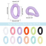 960Pcs 12 Color Opaque Acrylic Linking Rings, Quick Link Connectors, For Jewelry Curb Chains Making, Twist, Mixed Color, 16x10x4mm, Inner Diameter: 9x4mm, 12 color, 80pcs/color, 960pcs