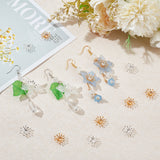 200Pcs 2 Colors Brass Bead Caps, Hair Stick Accessories, Flower, Mixed Color, 13mm, 100pcs/color