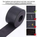 PU Leather Fabric Plain Lychee Fabric, for Shoes Bag Sewing Patchwork DIY Craft Appliques, Black, 3.75x0.15cm