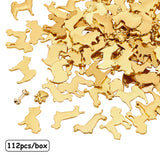 Alloy Cabochons, for DIY Crystal Epoxy Resin Material Filling, Dog, Golden, 112pcs/box