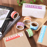 250Pcs 5 Colors Paper Coded Home Moving Labels Roll, Including Fragile Label, Living Romm, Kitchen, Bathroom, Bedroom, for Moving Boxes, Moving Supplies, Rectangle, Mixed Color, 114x25x0.2mm, 50pcs/color, 250pcs/set