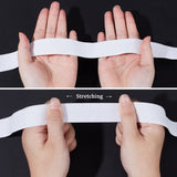 5 Yards Polyester Non-Slip Silicone Elastic Gripper Band for Garment Sewing Project, Flat with Polka Dot, White, 25mm