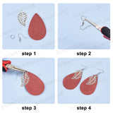 DIY PU Leather Dangle Earring Making Kits, Including PU Leather & Alloy Pendants, Iron Open Jump Rings and Brass Earring Hooks, Mixed Color