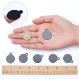 Aluminum Pendants, Stamping Blank Tag, Flat Round, Black, 31x25x1mm, Hole: 3mm