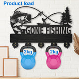 Wood & Iron Wall Mounted Hook Hangers, Decorative Organizer Rack, with 2Pcs Screws, 5 Hooks for Bag Clothes Key Scarf Hanging Holder, Fish, 200x300x7mm.