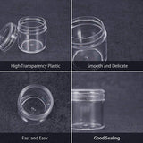 Plastic Bead Containers, Seed Beads Containers, Column, Clear, 4.3x4.4cm, Capacity: 40ml, 12pcs/box