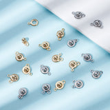 20 Sets 2 Colors 201 Stainless Steel Snap Clasps, Golden & Stainless Steel Color, 15x9x5mm, Hole: 1.5~1.8mm, 10 sets/color