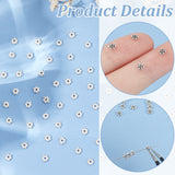 40Pcs 925 Sterling Silver Spacer Beads, 6-Petal Flower, with 1Pc Suede Fabric Square Silver Polishing Cloth, Silver, 3x1mm, Hole: 0.7mm