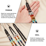 Gemstone & Alloy & Resin Beaded Evil Eye Mobile Straps, Nylon Cord Mobile Accessories Decoration, Hamsa Hand/Hand of Miriam & Tree of Life, Mixed Color, 25cm, 3 style, 1pc/style, 3pcs/set