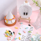 36Pcs 6 Colors Opaque Resin Pendants, Pencil Charms with Platinum Tone Iron Loops, Mixed Color, 23x7.5mm, Hole: 2mm, 6pcs/color