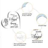 Heart-shaped with Word Acrylic Ornaments, Home Decorations, Angel & Fairy Pattern, 99x10x99mm