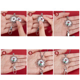 DIY Necklace Making Kit, Including Brass Glass Snap Buttons, Alloy Snap Pendant with Swivel Clasps, 304 Stainless Steel Cable Chain Necklaces, Mixed Color, 74x72x17mm