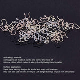 Plastic Earring Hooks, with Horizontal Loop, Mixed Color, 11x9x0.6mm, 22 Gauge, Hole: 0.5mm, 30pcs/color, 120pcs/box