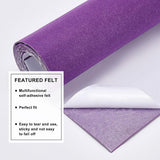 Polyester Felt Sticker, Self Adhesive Fabric, Rectangle, Purple, 40x0.1cm, 2m/roll