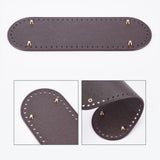 PU Leather Oval Bottom, for Knitting Bag, Women Bags Handmade DIY Accessories, Coconut Brown, 30x10x0.4cm, Hole: 4.5mm